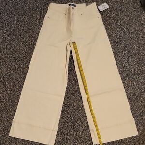 Kut from the Kloth Off-White Wide-Leg Pants Meg High Rise Fab Ab Cuff Leg